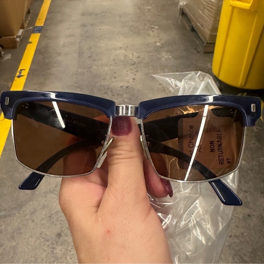 New Celine Acetate Blue and Silver Sunglasses - Picture 4 of 7
